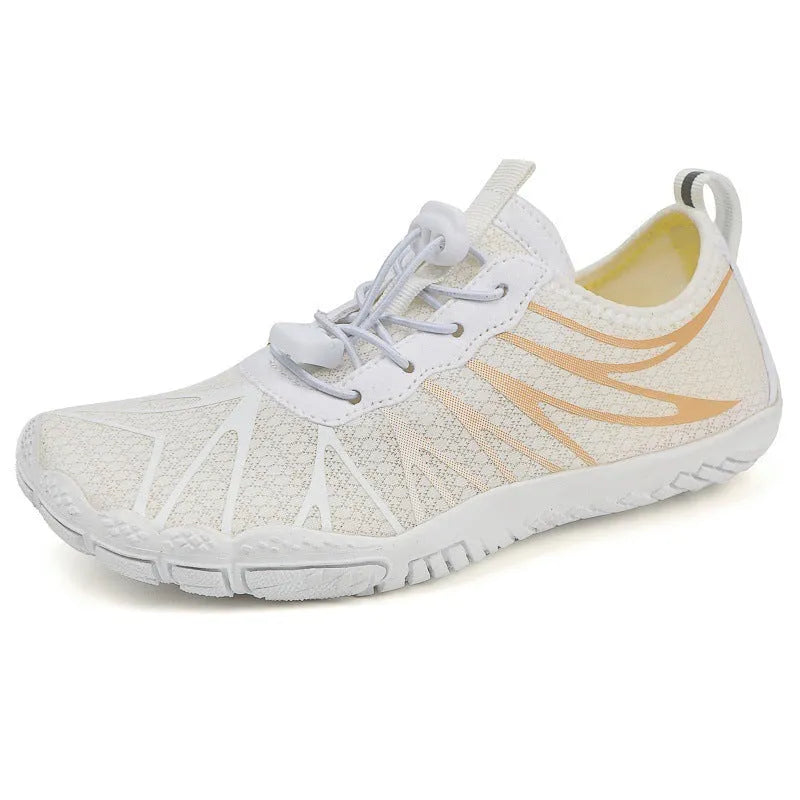 Breathable non-slip men women sports fitness running shoes lace-up rubber sole