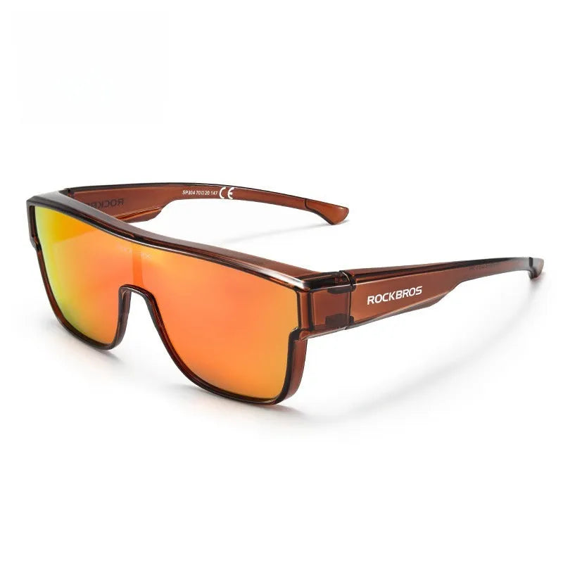 Cycling polarised goggles with TAC lens and black sand gray TR frame