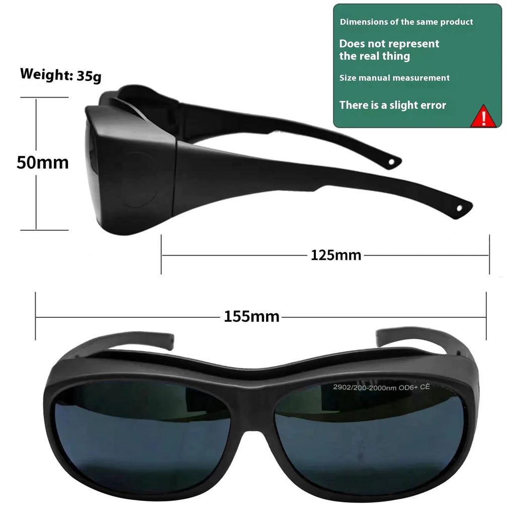 Laser protection goggles for skin rejuvenation and welding with 200-2000nm wavelength coverage