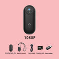 H88 4K mini action camera in black with magnetic mount and waterproof case