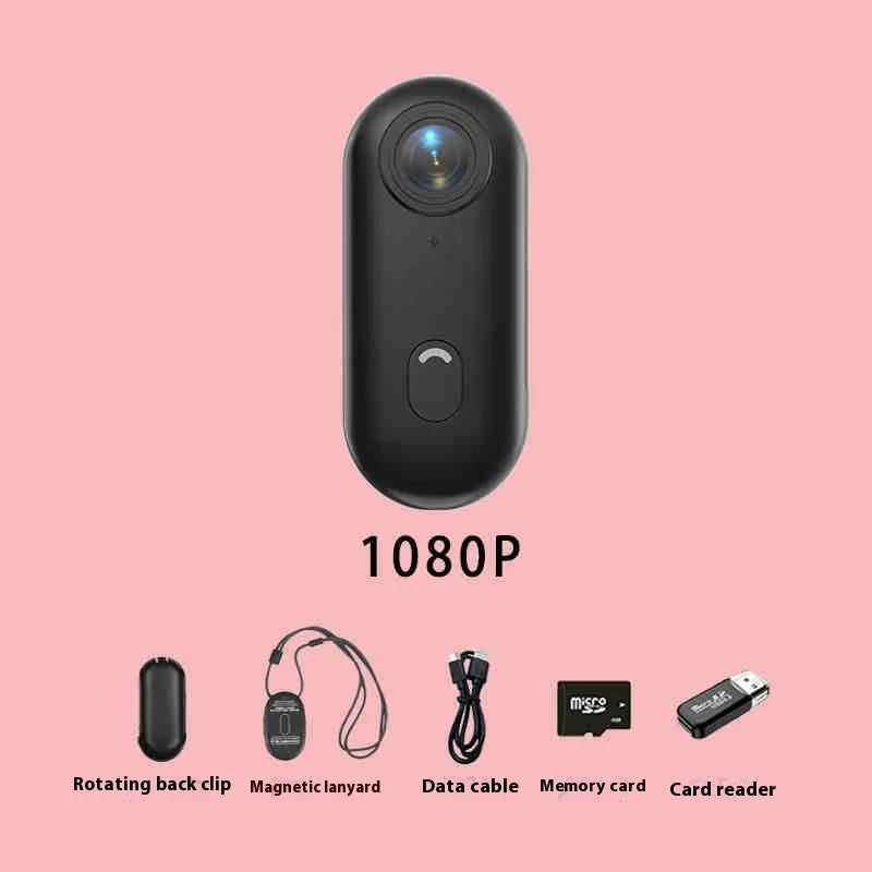H88 4K mini action camera in black with magnetic mount and waterproof case