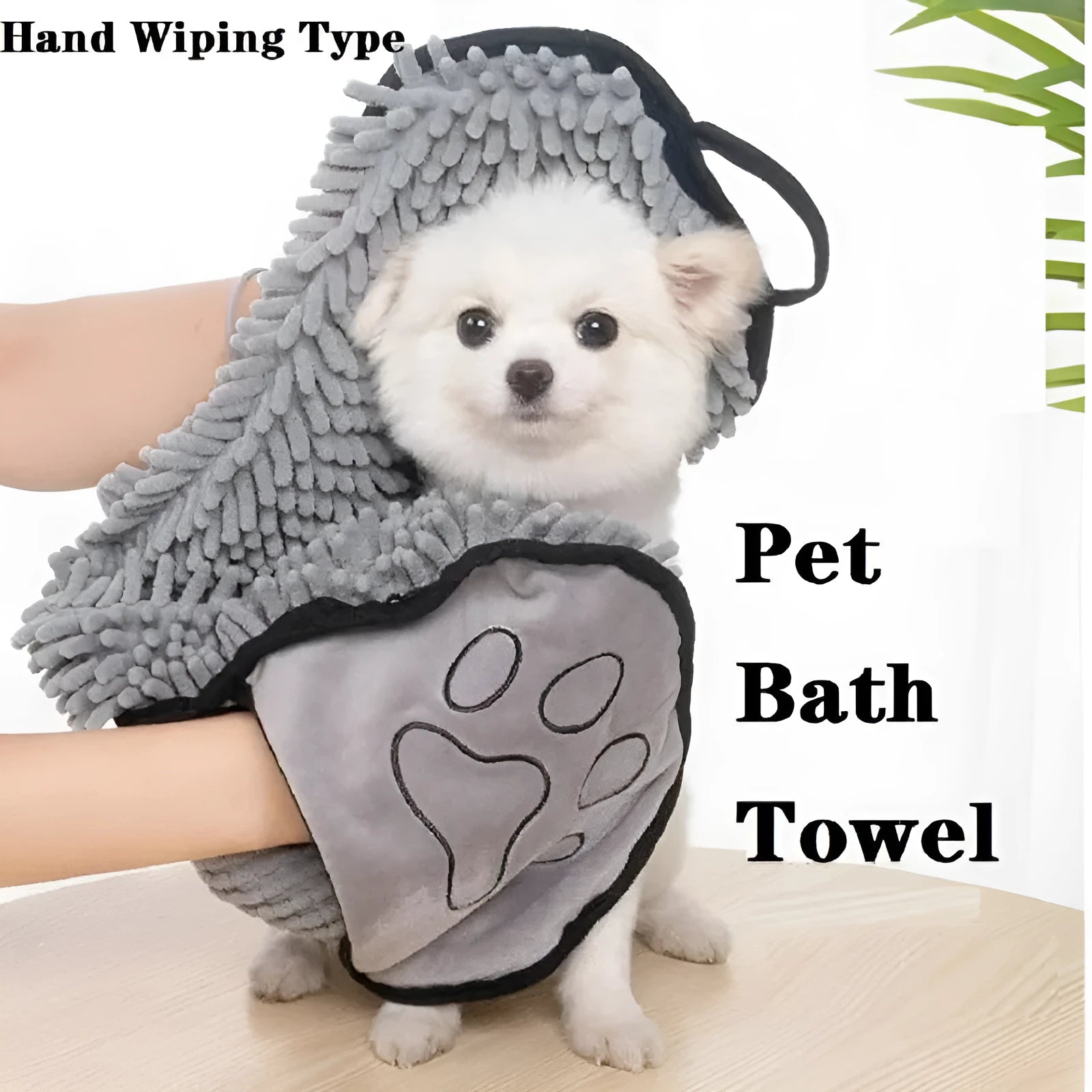 62x23cm dog bath robe towel in blue, grey, purple or red for pet drying