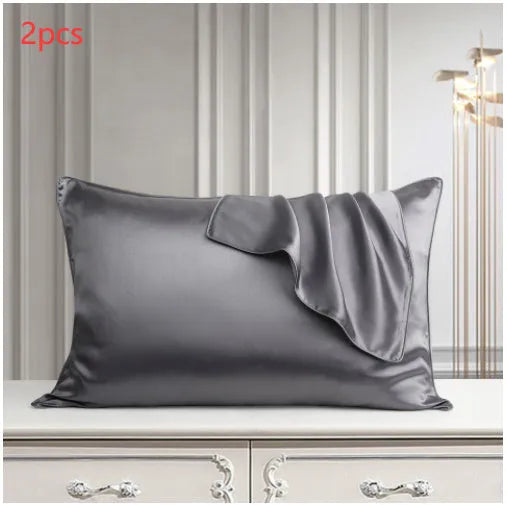 100% mulberry silk pillowcase 48x74cm palace luxury style with inlaid rope edge in champagne gold