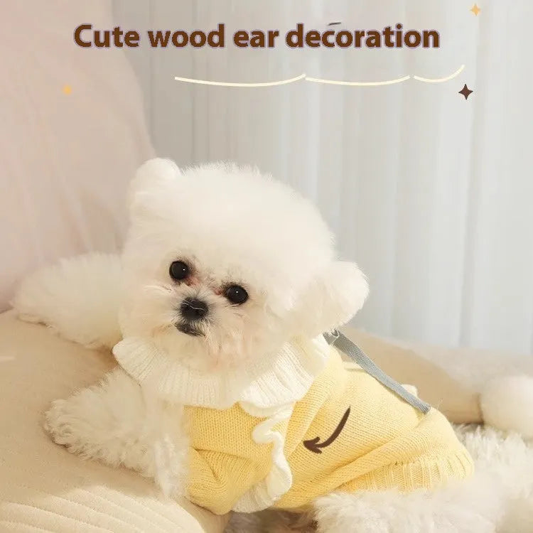 Autumn pet puppy acrylic sweater, size XS-XL, for small dogs 1.00-8.00 kg, yellow XINGX or fairy dress design