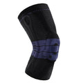 Adult black and blue sports kneepad made of nylon and spandex for basketball and running