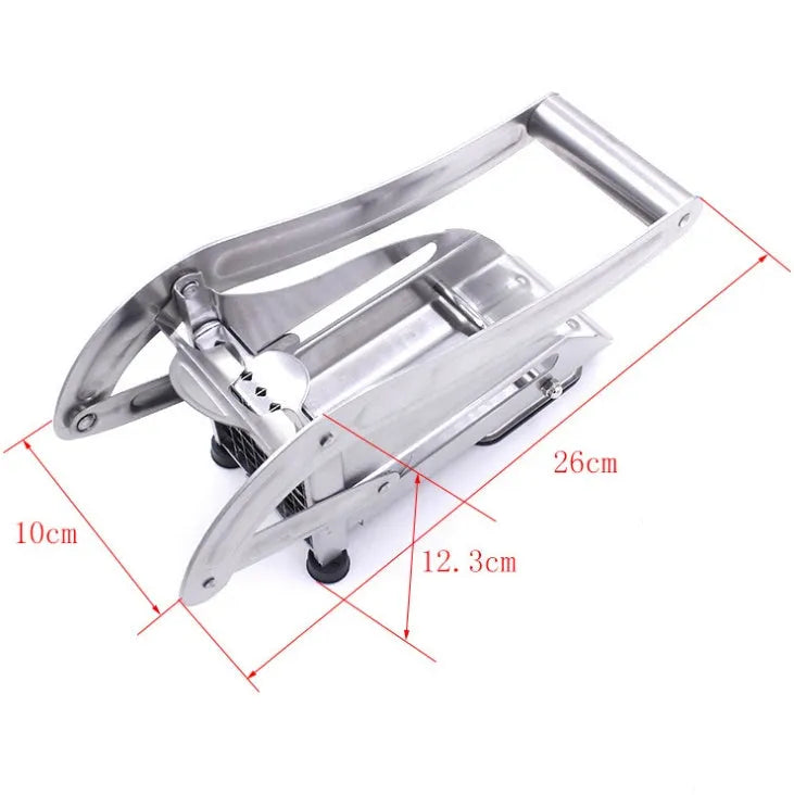 2-blade potato cutter chopper with stainless steel blades and non-slip rubber foot for french fries