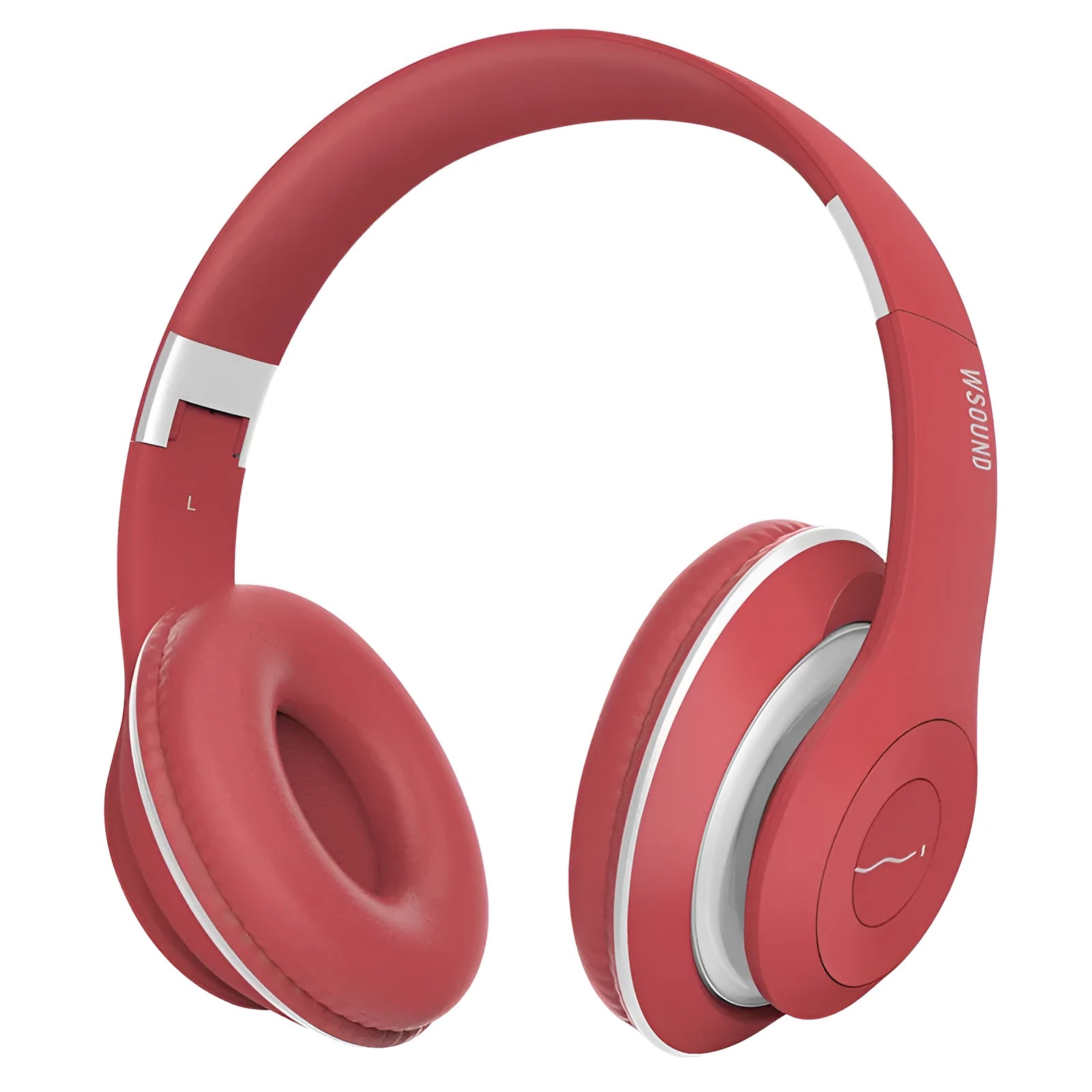Blue and red Bluetooth wireless stereo headset with over-ear design for hands-free calling