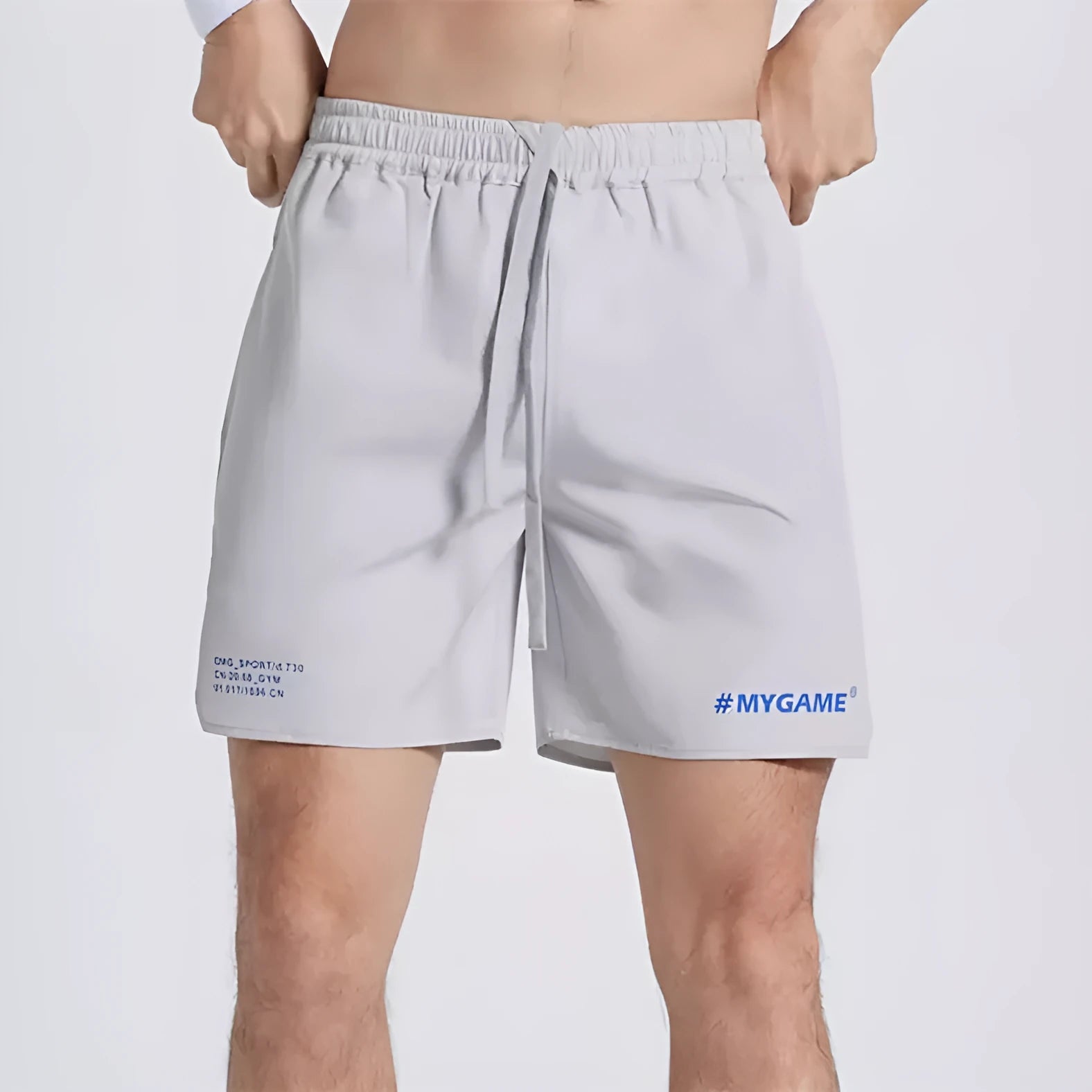 Men's fitness training shorts in four-point design, shown in available colours.