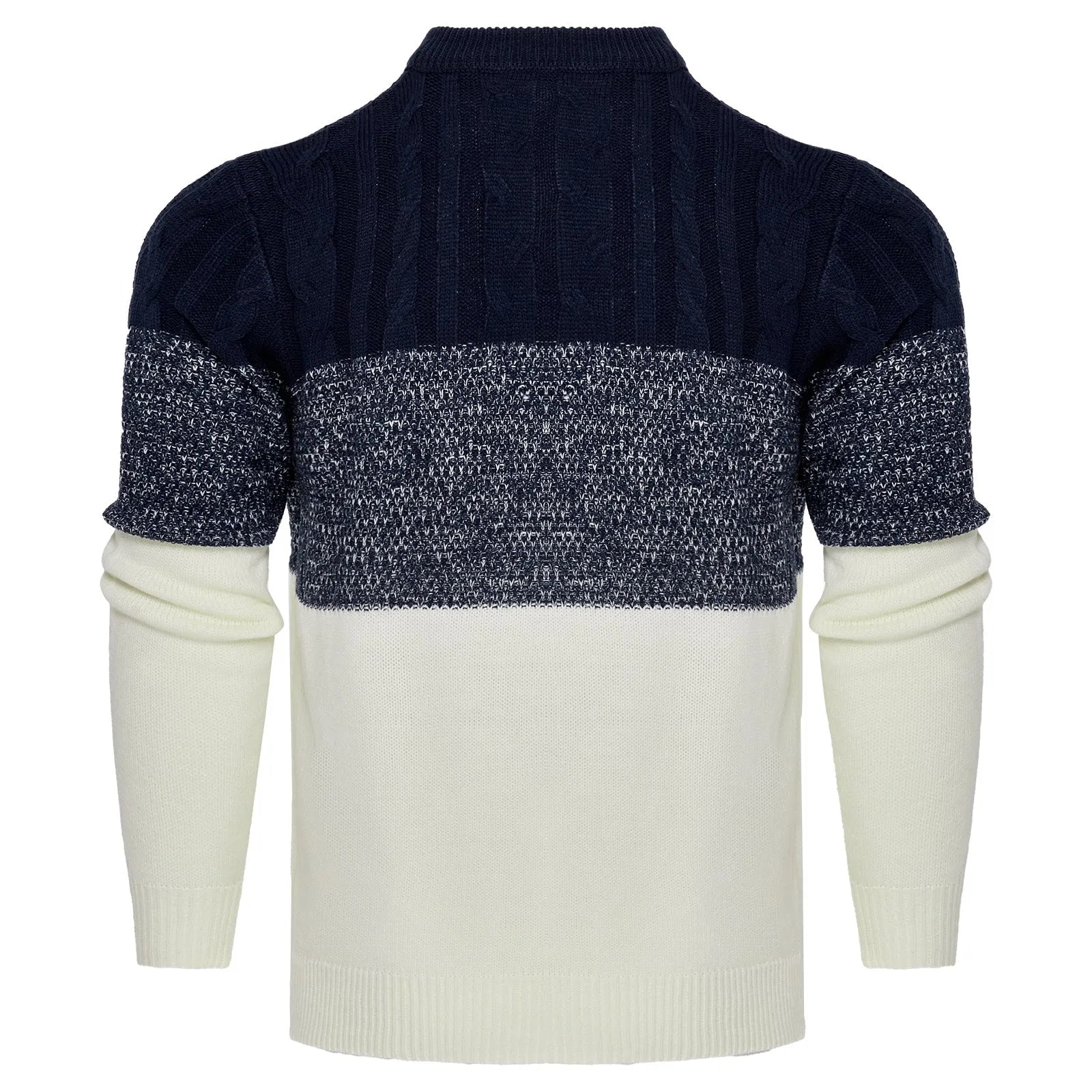 Men's soft cotton-blend knitted sweater with crew neck and long sleeves