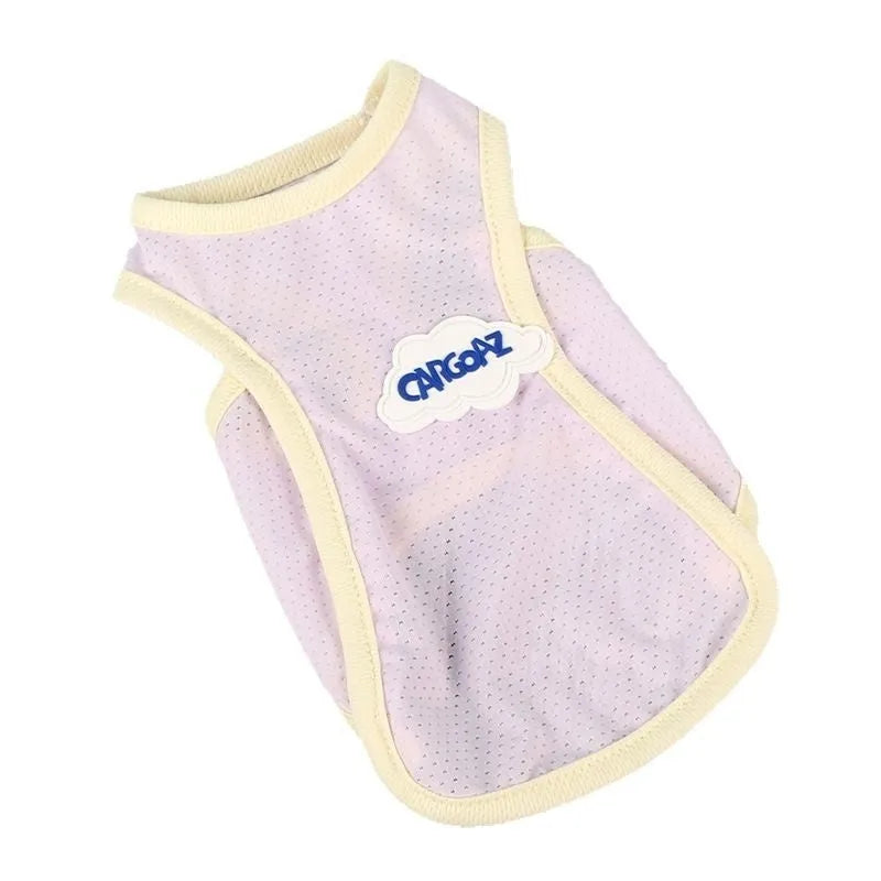 Lightweight polyester summer vest for cats in grass green or taro purple, sizes XS to 2XL