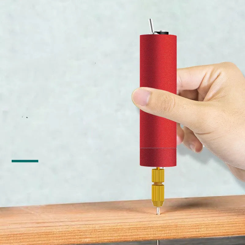 Mini USB electric grinder with aluminium body, two drill chucks, and three bits for resin crafting