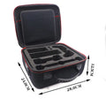 Black EVA hard shell game console accessory storage bag showing two size options.