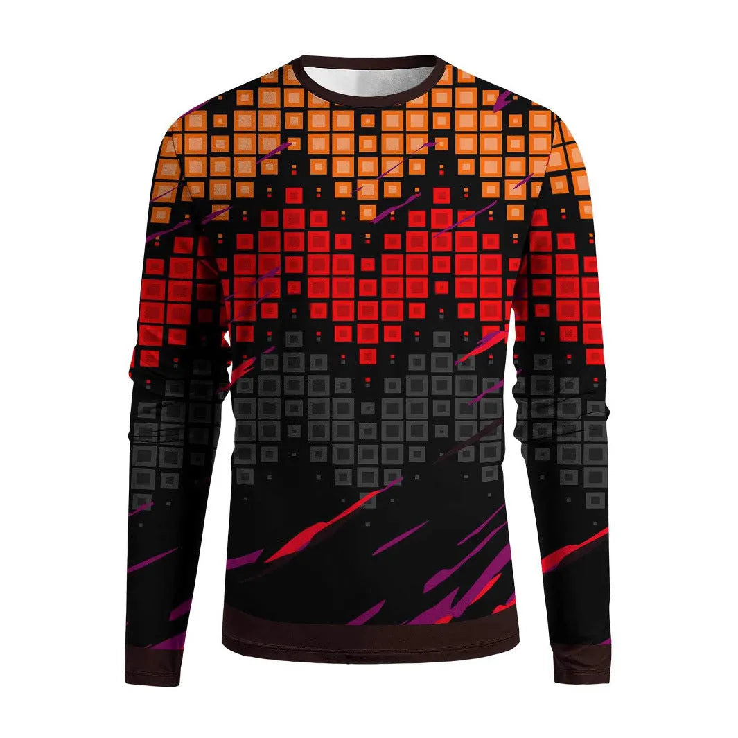 Men's long sleeve milk silk round neck pullover top in multiple colours, size S to 2XL, young casual style