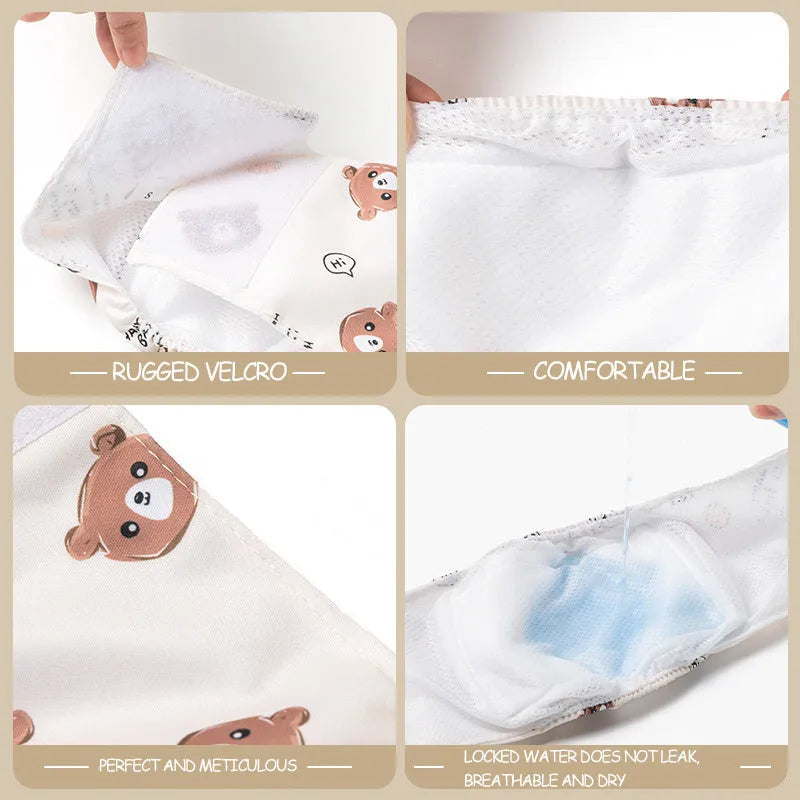 Reusable dog diaper belly band with cartoon paw print design, male dog sanitary pant, leakproof polyester with fastener tape