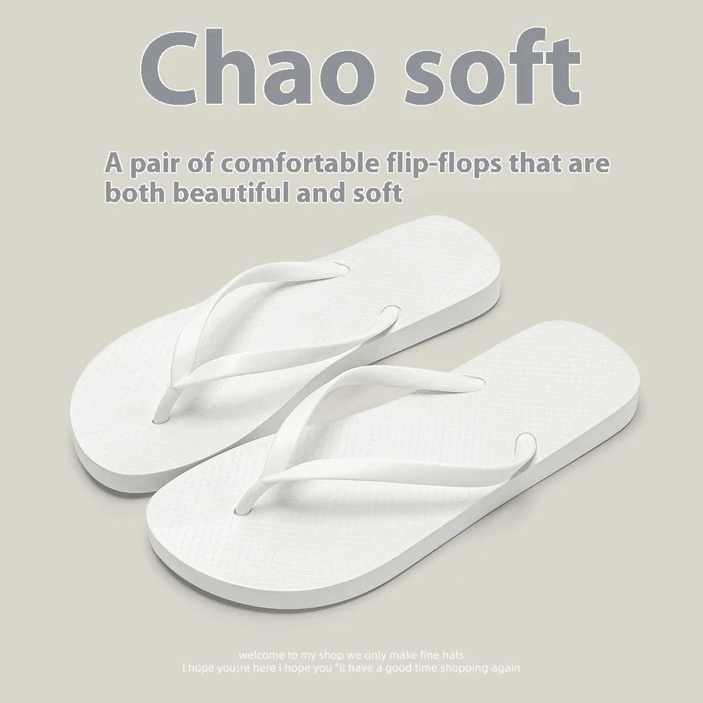 Foldable orange, purple, black, and white plastic beach slippers with non-slip PVC soles.
