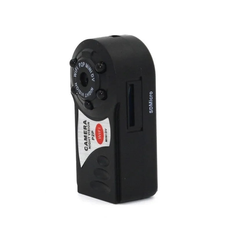 Black wireless WiFi network camera with 16x optical zoom, 720P HD, and night vision