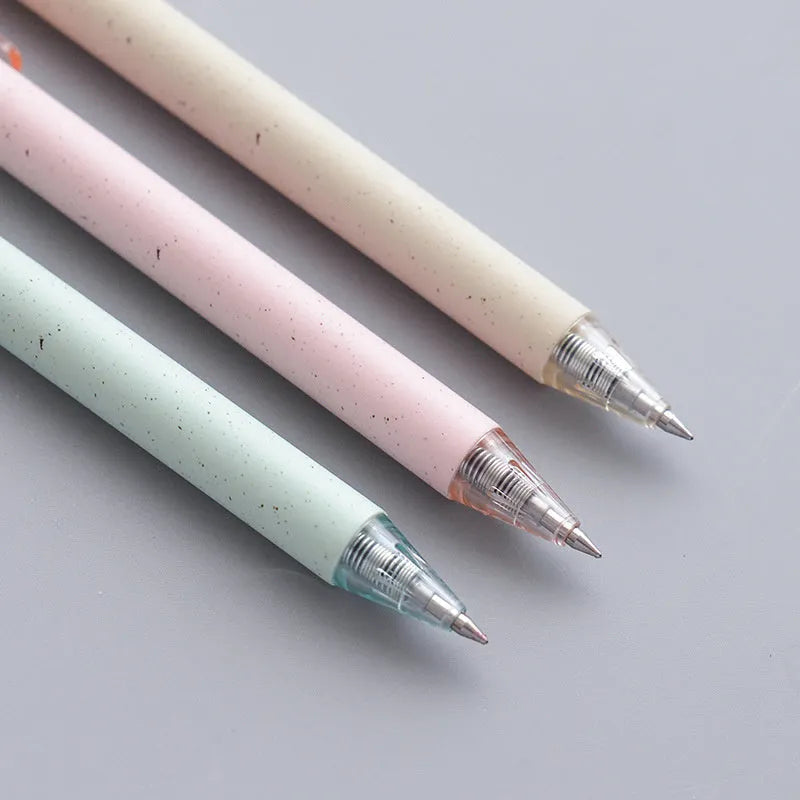 Pack of 12 push-type gel pens with 0.5mm quick-drying black ink, assorted colours