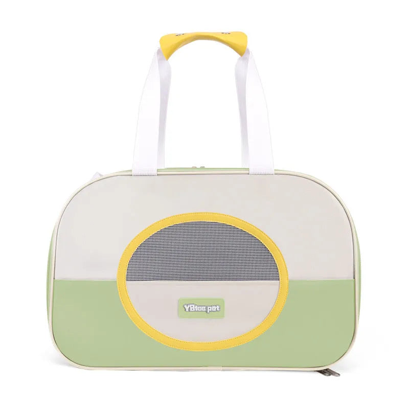 Foldable cat backpack in Oxford cloth with 15 jin capacity, shown in blue colour option