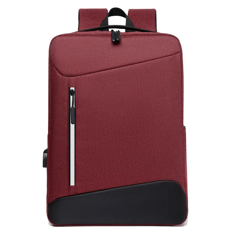 Multifunctional Oxford cloth waterproof backpack for men in solid colour, 20-35L capacity, black shown.