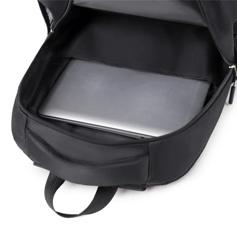 New casual men's backpack in Oxford cloth, breathable design, gray colour, front view