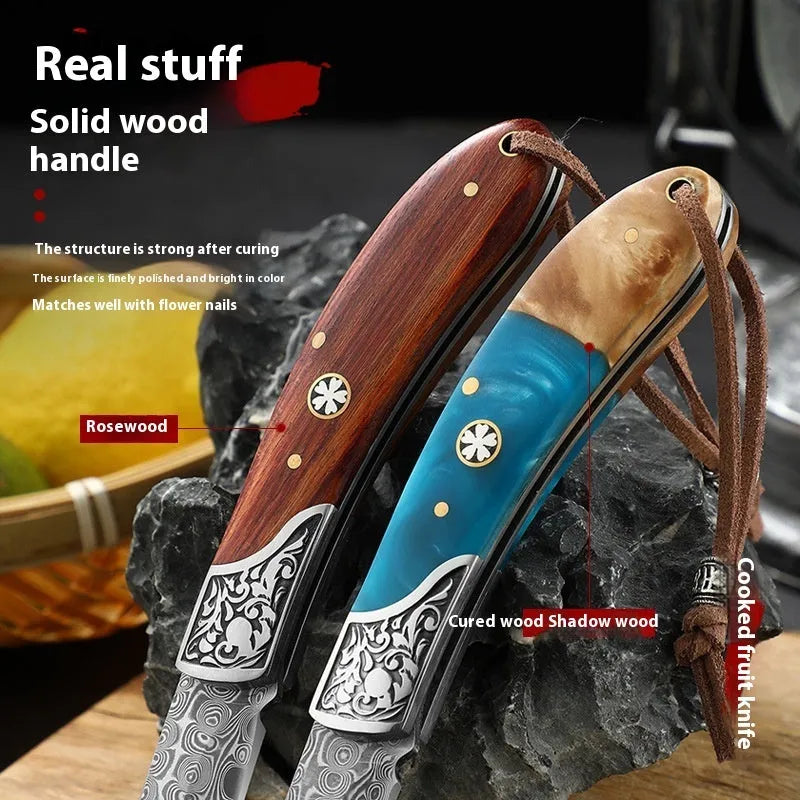 VG10 folding mini outdoor knife with stainless steel blade, dovetail styling, red forest colour
