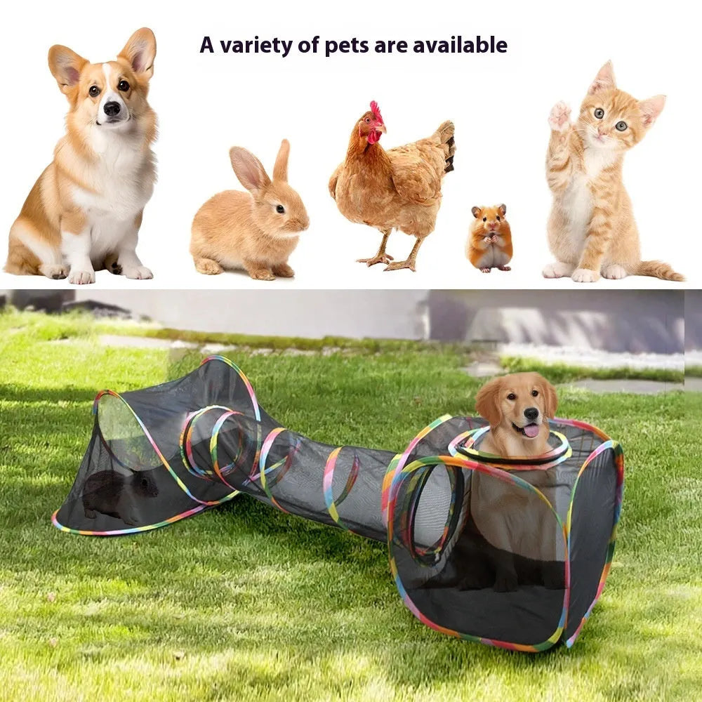 Foldable mesh cat roll cage toy shown in five different model styles
