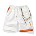 Men's bamboo fibre plus size sports shorts in coffee colour showing straight-leg cropped design