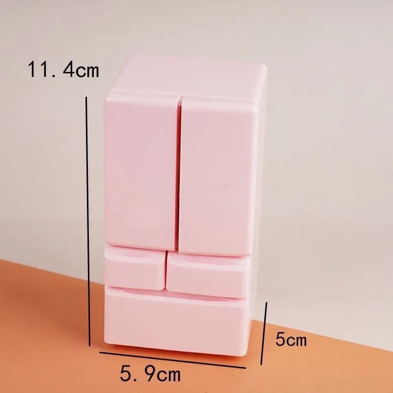 White plastic candy shop miniature model with light-up feature, dimensions 11.4cm tall