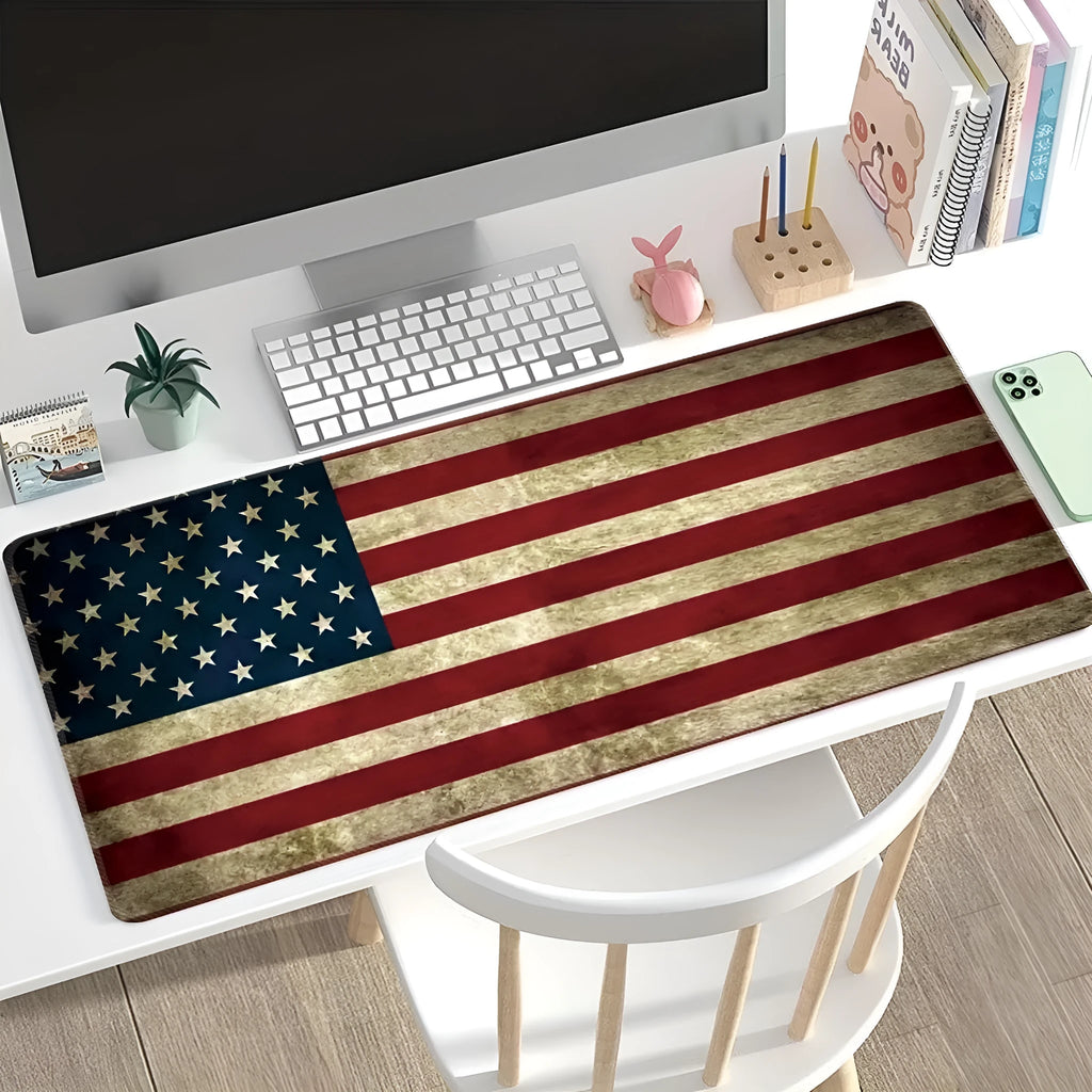 Large non-slip rubber desk mat with thermal transfer pattern in multiple size options