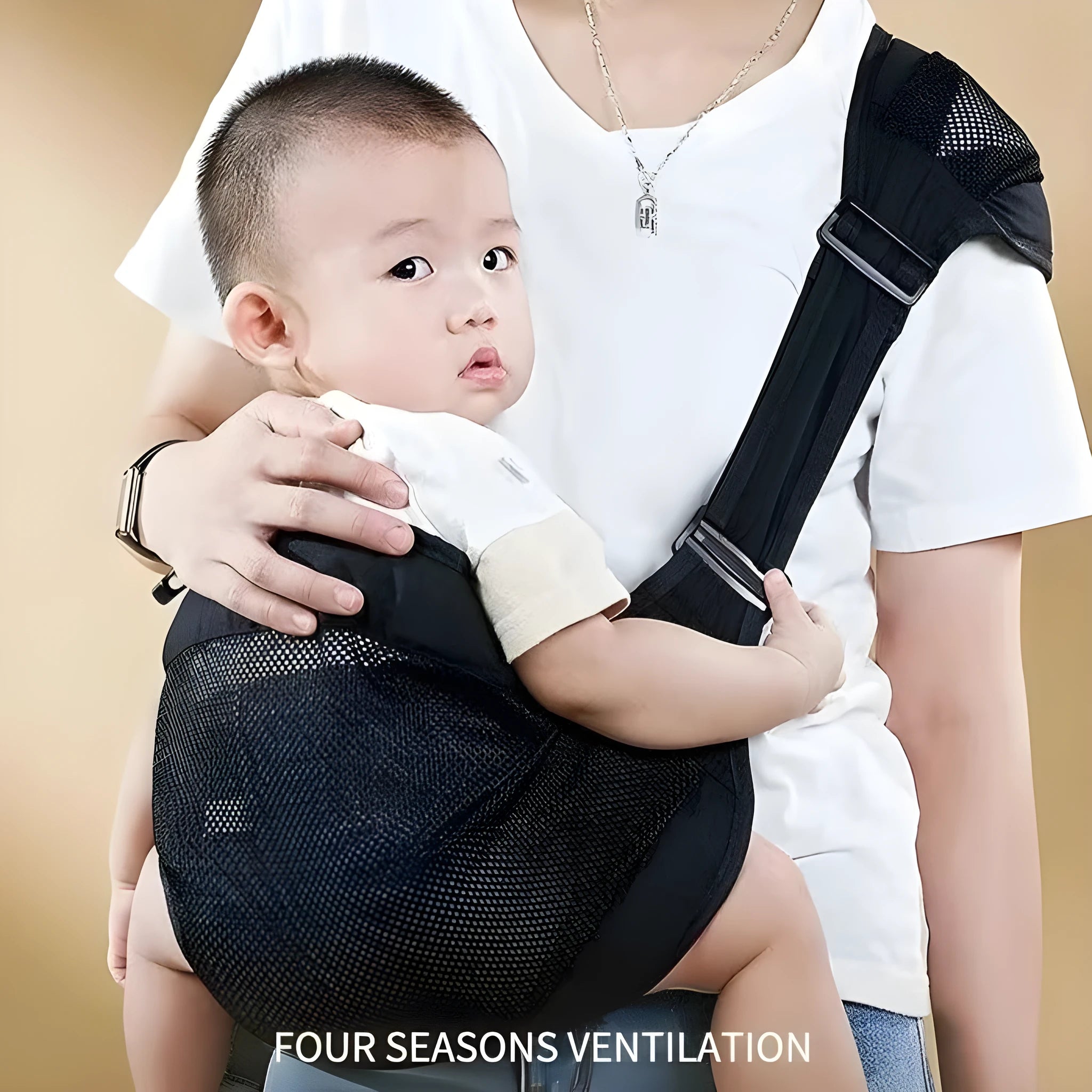 Cloth baby waist stool carrier for children up to 25 kg in grey, black, green, and pink