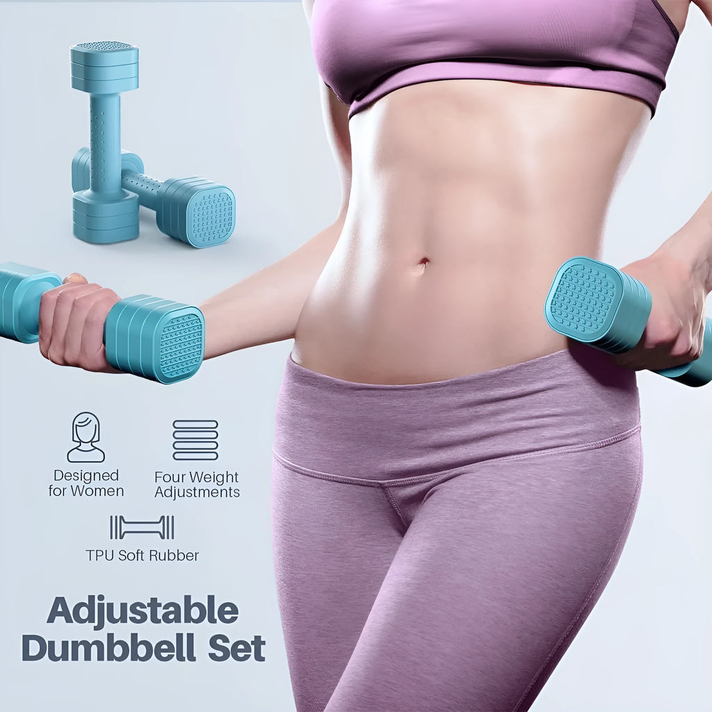 Pink and blue detachable 5lb dumbbells for women's fitness and body shaping