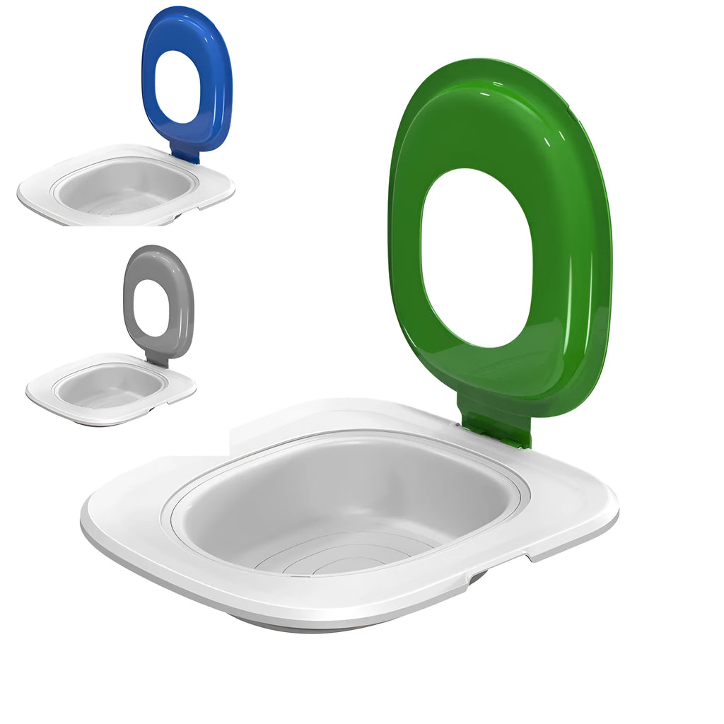 A blue fifth-generation cat litter tray trainer mat made from ABS plastic.