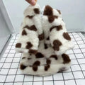 Plush polyester warm coat for small dog breeds in British style design