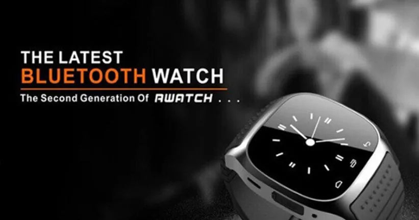 Smart Bluetooth sports watch compatible with Apple iPhone and Android phones in white, blue or black colours