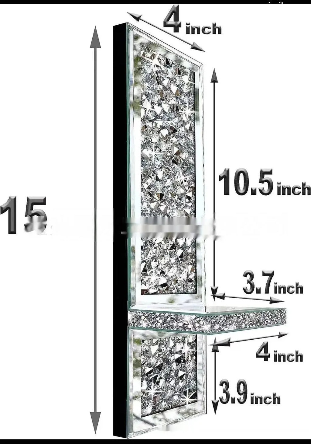 Pair of silver glass wall hanging candlesticks with modern minimalist design