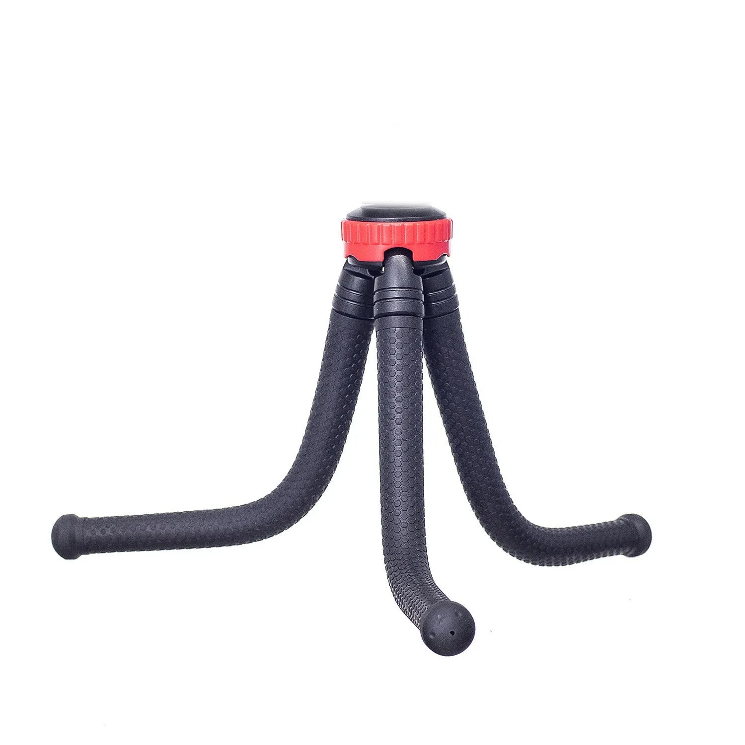 Black octopus tripod with flexible rubber legs and spherical gimbal, 30cm tall