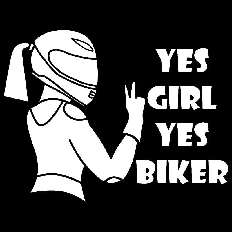 Cool Girl Rider car decorative waterproof sticker measuring 16cm by 15cm