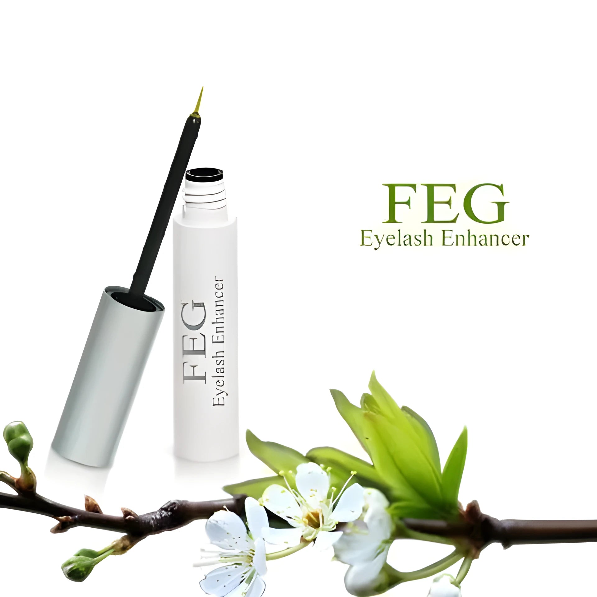 Eyelashes enhancer clear brush-on serum for lash growth in compact bottle