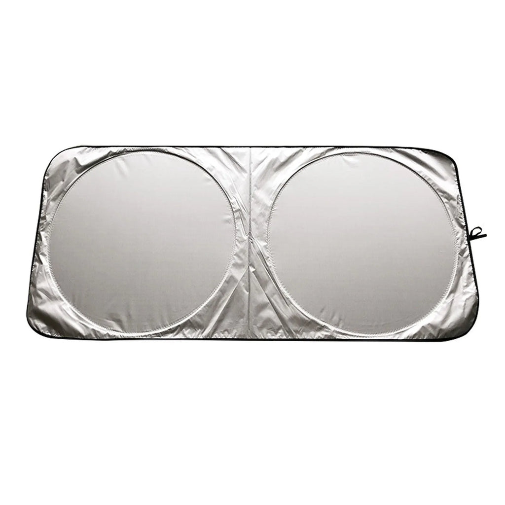Car sun block silver tape windshield shade with reflective surface in simple style