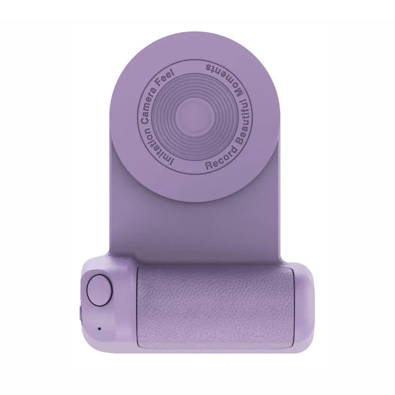 3-in-1 magnetic anti-shake phone holder camera bracket with ergonomic handle, rotatable axis, and compact 11.2cm size