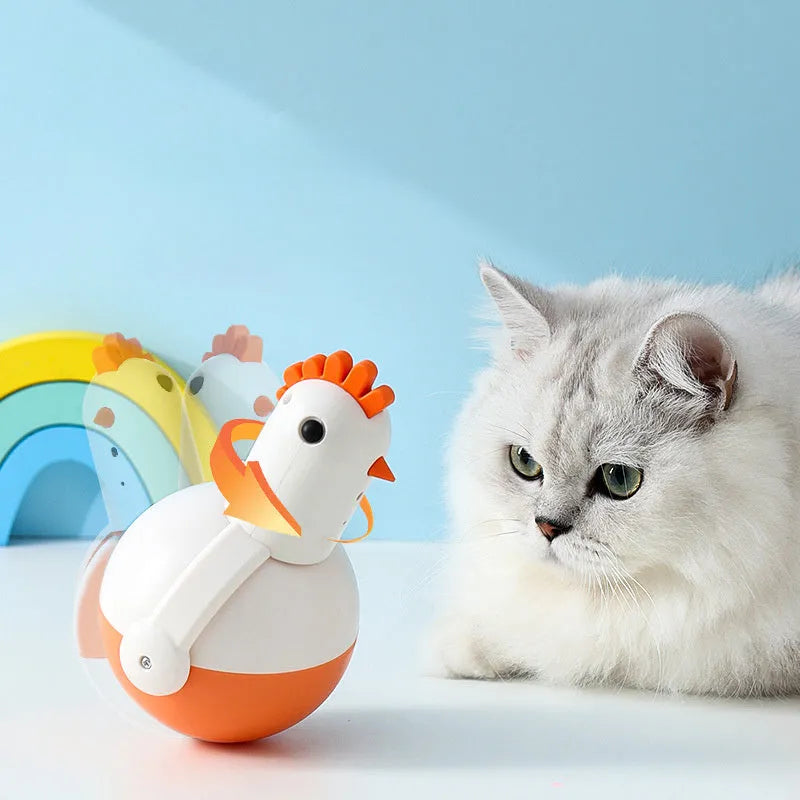 Electric cat toy chicken glass laser sound toy with automatic sensor and cat call function
