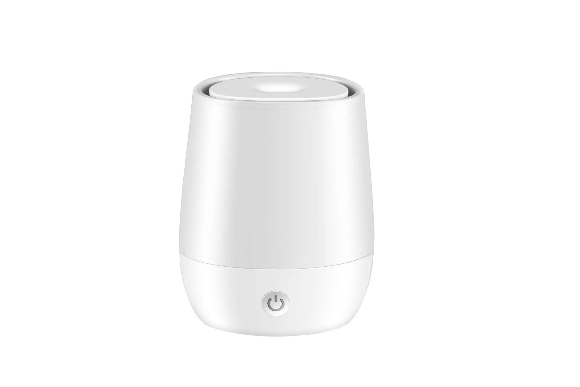 White USB aromatherapy diffuser with simulation flame effect and water tank