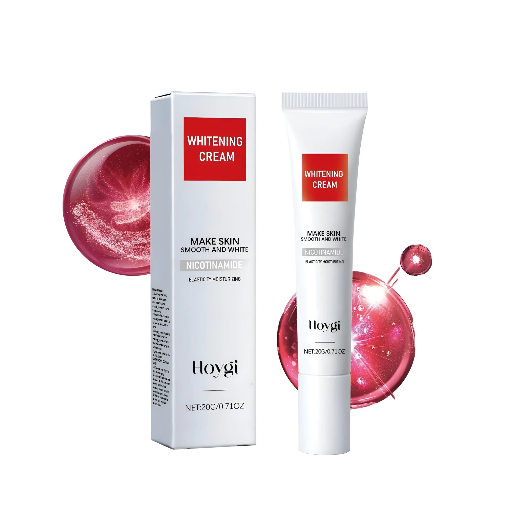 Whitening and brightening cream 20g jar with nicotinamide and vitamin C for even skin tone