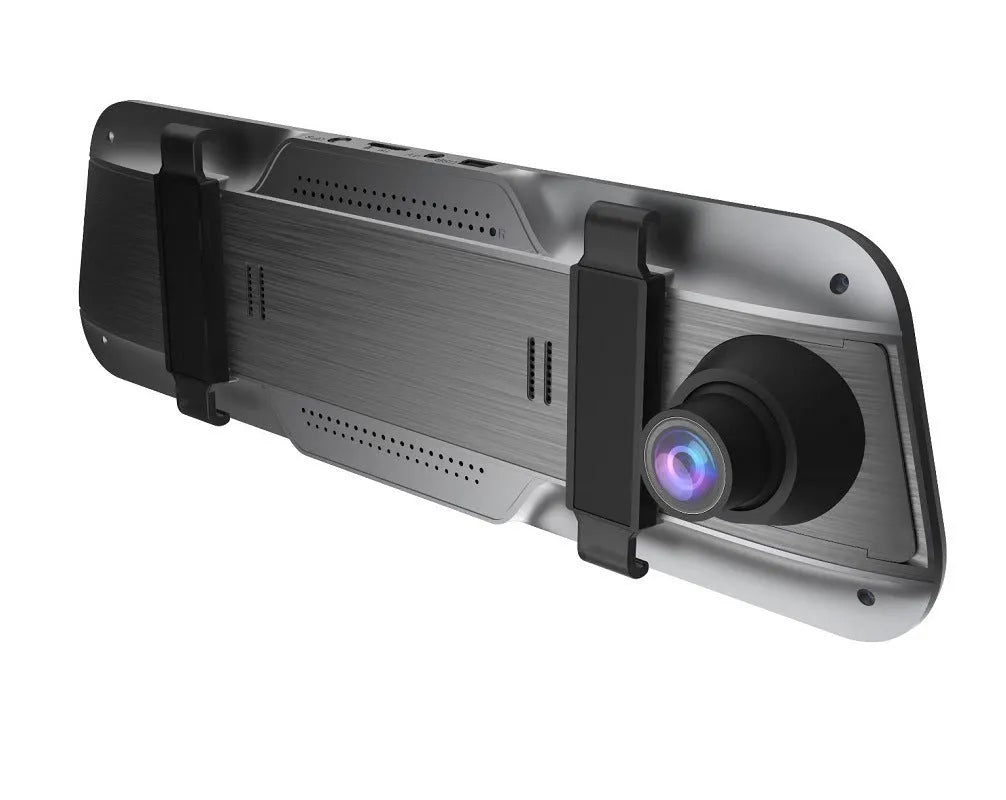 10-inch full screen touch driving recorder rearview mirror in black with 170 degree wide angle lens