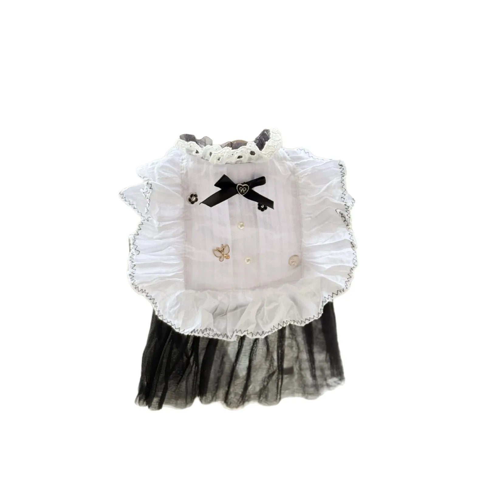 White polyester waltz gauze princess skirt for small to medium dogs in five sizes.