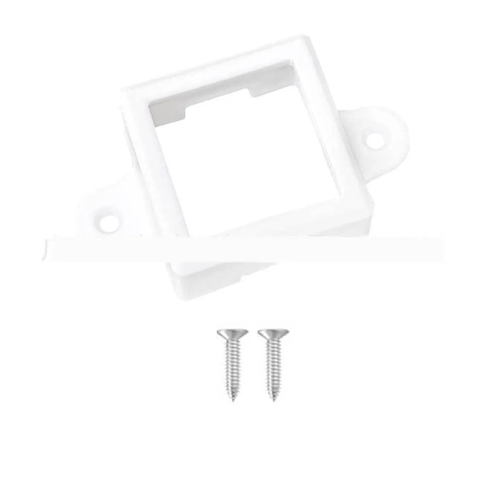 White plastic LED light fixed bracket and protective lampshade measuring 1.7 by 6 centimetres.