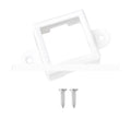 White plastic LED light fixed bracket and protective lampshade measuring 1.7 by 6 centimetres.
