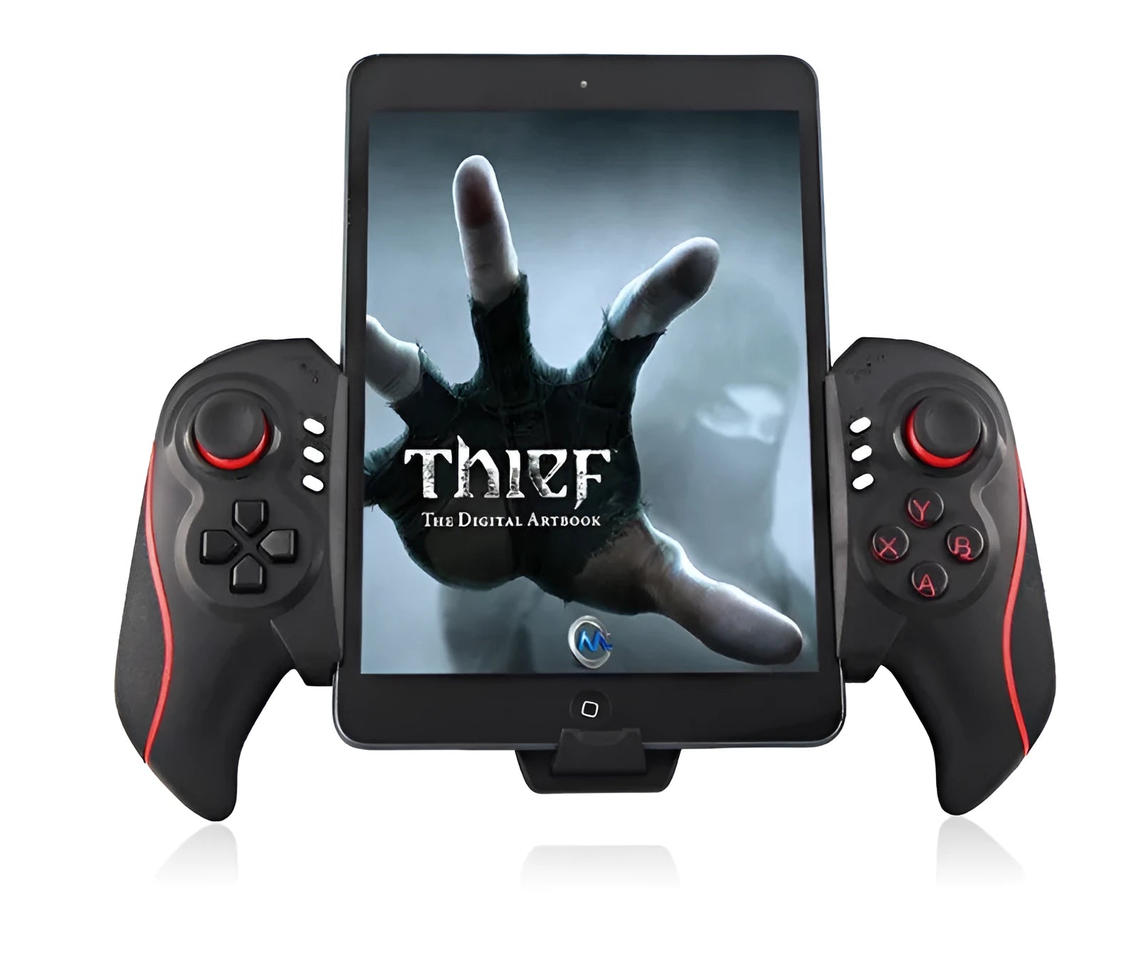 Wireless telescopic game controller holding mobile phone with ABS plastic construction and USB connection