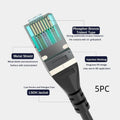Finished network cable computer jumper with acrylic colour classification and multiple pack sizes