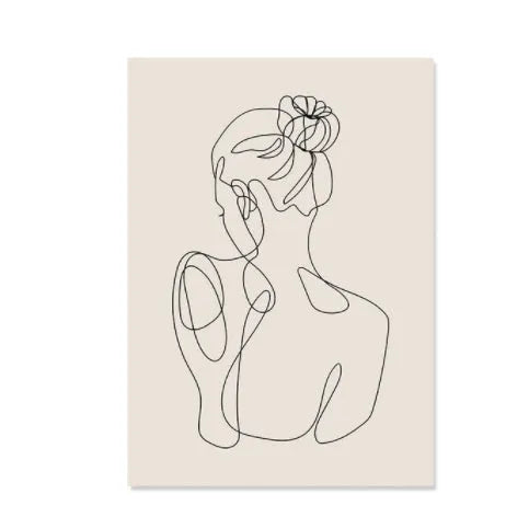 Boho canvas print abstract lines animal design frameless spray painting water-based ink wall art